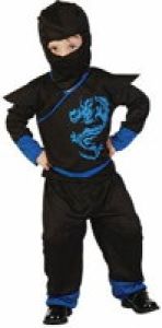 Kids Costumes to Hire - Ninja - Small - Black & Blue